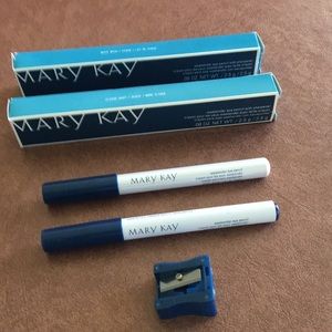 Two Mary Kay Weekender Eye Pencils and One Sharpener New in Boxes